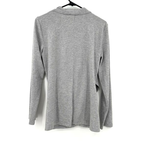 1.State Size Medium Attached Wrap Style Pullover Sweater Gray Embellished Draped - Picture 2 of 5